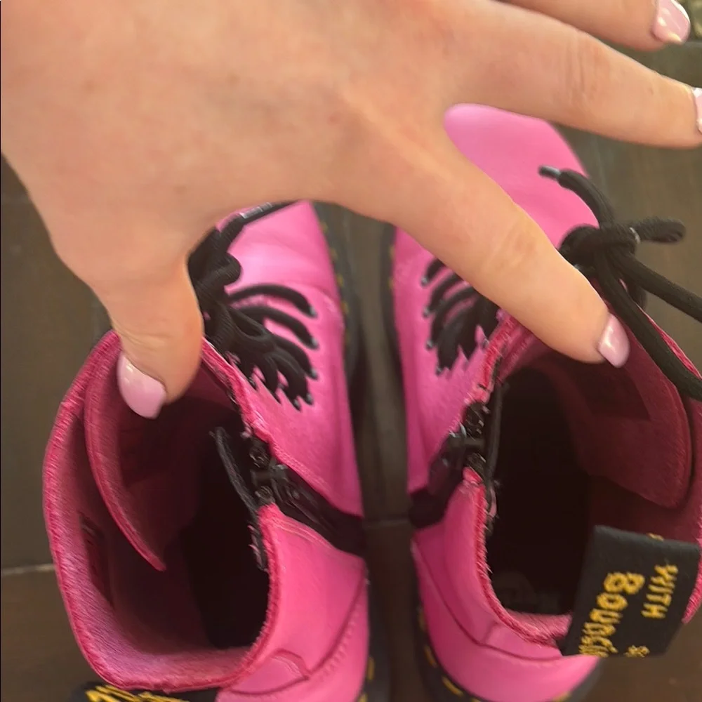 Dr. Martens Pink Leather Women's Boots jadon platform boot - Picture 10 of 15